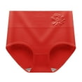 thumbnail image 1 of uublik Panties for Women Red Full Coverage No Show High Waisted Seamless Ladies Panties, 1 of 2