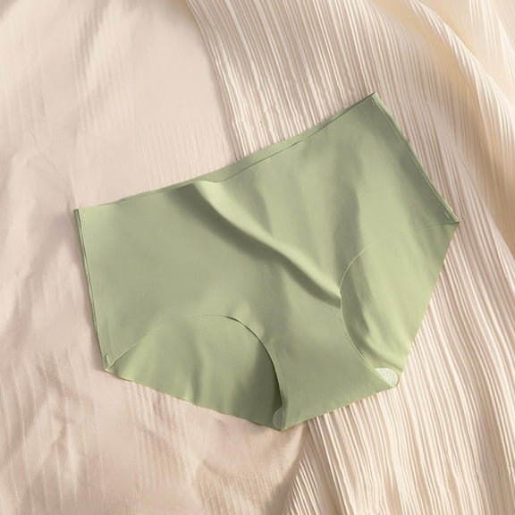 uublik Panties for Women Seamless Green Mid Rise Briefs Soft Strench Breathable Ladies Underwear