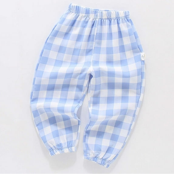 uublik Pants Boys Girls Size 2T-10 Summer Pants for Girls Elastic High Waist Corduroy Pants Light Blue