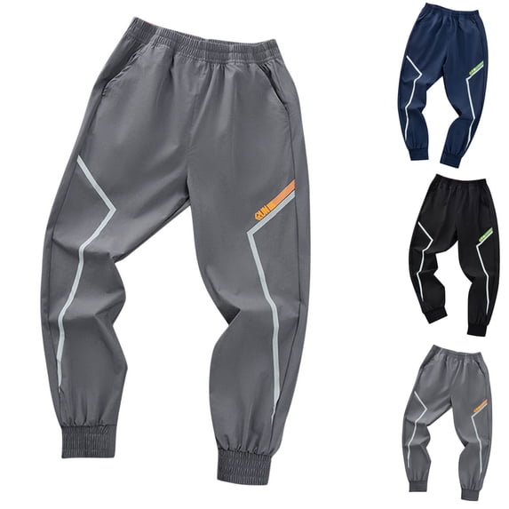 uublik Pants for Kids Size 7-16 Casual Pants Elastic Waist Hiking School Uniform Sweatpants Joggers Dark Gray