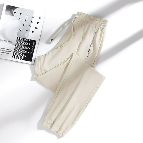 uublik Pants for Women Trendy Khaki with Pockets Elastic Waist Workout Sport Gym Pants Comfy Lounge Yoga Running Pants