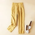 thumbnail image 1 of uublik Pants for Women Yellow Loose Ankle Sweatpants for Golf, Athletic, Lounge, Travel, Work, 1 of 6
