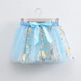 thumbnail image 1 of uublik Pleated Skirt for Girls Light Blue with Shorts High Waist Tulle Skirts A-line Mesh Skirt Mini Tutu Skirts Dress Size 3T-8, 1 of 5