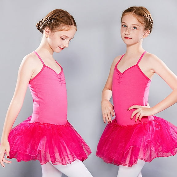 uublik Pleated Skirts for Girls Hot Pink Mini Skirts High Elastic Waisted Tiered Ruffle Skirt Size 2T-13