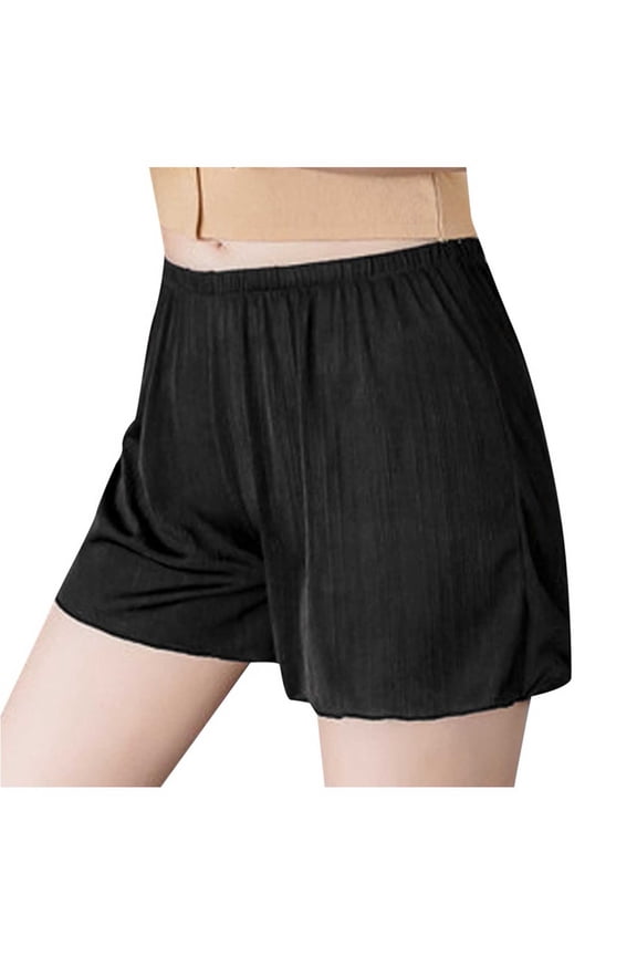 Plus Size Bermuda Shorts for Women Loose Lace Splicing Safety Shorts Womens Beach Shorts Black L