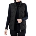 thumbnail image 1 of uublik Puffer Vest Women Black Lightweight Quilted Sleeveless Stand Collar Zip Up Winter Jackets, 1 of 5