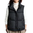 thumbnail image 1 of uublik Puffer Vest Womens Black Lightweight Quilted Sleeveless Stand Collar Zip Up Winter Jackets, 1 of 7