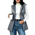 thumbnail image 1 of uublik Puffer Vest for Women Dark Gray Warm Snow Jacket Windproof Winter Jacket for Cold Weather, 1 of 7