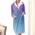 thumbnail image 1 of uublik Robe for Her Flannel Robes Casual Long Sleeves Robes Winter Woman Bathrobe Nightwear Sky Blue, 1 of 3