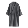 thumbnail image 1 of uublik Robes for Men Lightweight Bathrobe Long Robe Soft Spa Bath Robe Sleepwear for Male Gray, 1 of 5