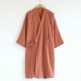 thumbnail image 1 of uublik Robes for Men Lightweight Bathrobe Long Robe Soft Spa Bath Robe Sleepwear for Male Orange, 1 of 5