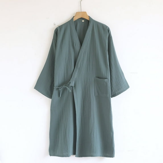 uublik Robes for Men Lightweight Bathrobe Long Robe Soft Spa Bath Robe Sleepwear for Male