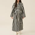 thumbnail image 1 of uublik Robes for Women Bathrobe Flannel Robes Casual Long Sleeves Robes Winter Woman Bathrobe Nightwear Black, 1 of 3
