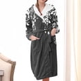 thumbnail image 1 of uublik Robes for Women Bathrobe Flannel Robes Casual Long Sleeves Robes Winter Woman Bathrobe Nightwear Dark Gray, 1 of 3