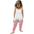 thumbnail image 1 of uublik Rompers for Girls Printed Spaghetti Straps Long Pants Rompers With Pockets Pink, Size 1T-6, 1 of 4