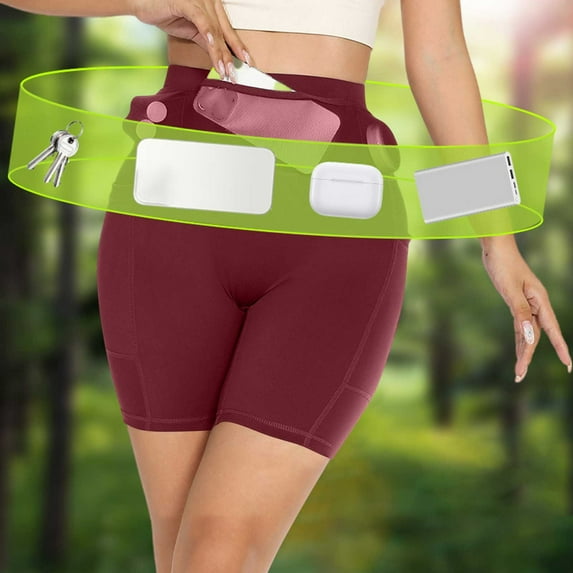 uublik Running Shorts for Women Knee Length Athletic Sweat Shorts High Waisted Yoga Jogger Wine