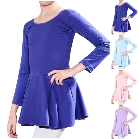 uublik School Skirts for Girls Blue Mini Skirts High Elastic Waisted Tiered Ruffle Skirt Size 2T-13