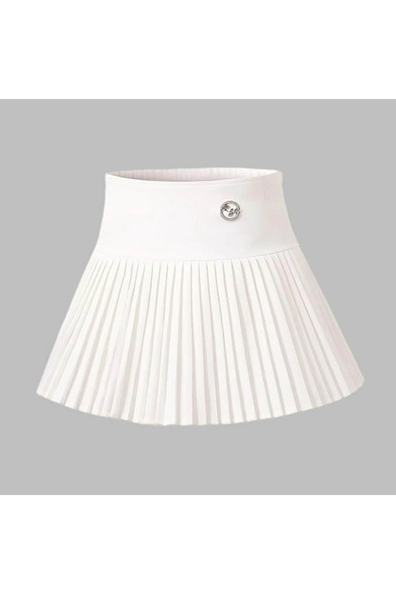 School Skirts for Girls White Pleated Skirts School Kids Casual Mini Flare A Line Uniform Skorts Skirt Size 3T-15
