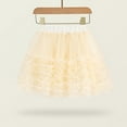 thumbnail image 1 of uublik School Uniform Skirts for Girls Beige Layered Mesh Skirt Party Birthday Dance Princess Skirt Size 3T-8, 1 of 6