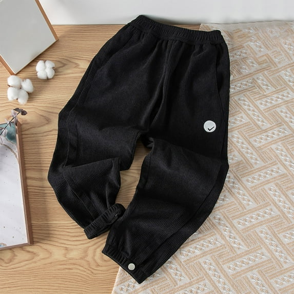 uublik School Uniforms for Boys Girls Size 7-16 Fleece Lined Sweatpants Casual Trendy Workout Sweat Pants Fall Winter Workout Trousers Black