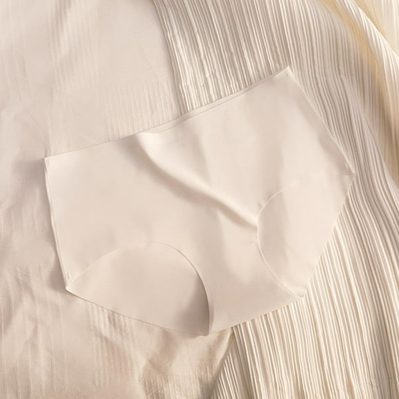 uublik Seamless Panties for Women No Show White Mid Rise Briefs Soft Strench Breathable Ladies Underwear