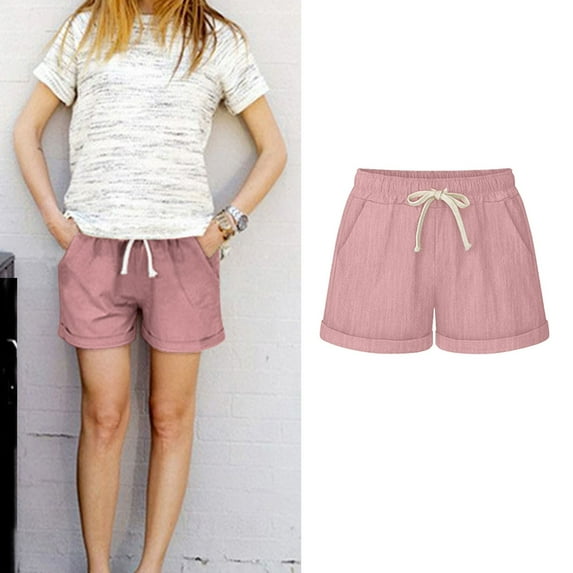 uublik Short Shorts for Women Drawstring Super Soft Lounge Shorts Pink