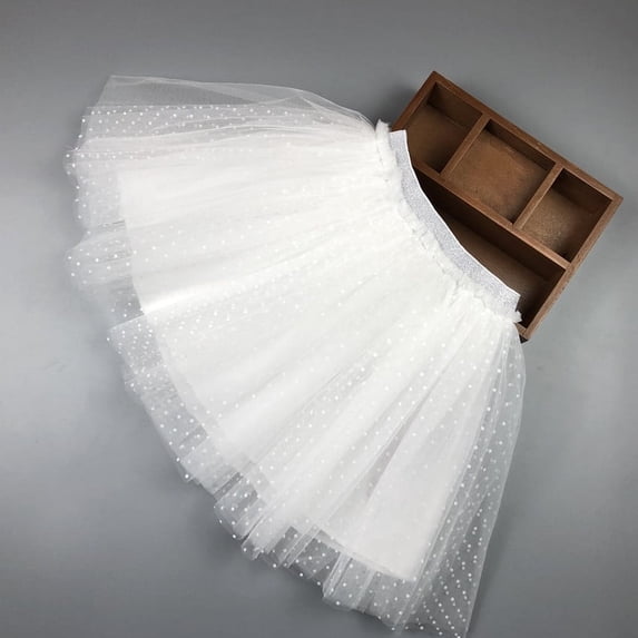 uublik Short Skirts for Girls White Layered Mesh Skirt Party Birthday Dance Princess Skirt Size 2T-10