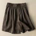 thumbnail image 1 of uublik Shorts Women Summer Linen with Pockets Super Soft Casual Shorts Coffee, 1 of 5