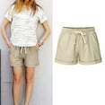 thumbnail image 1 of uublik Shorts Womens Drawstring Super Soft Casual Shorts Khaki, 1 of 3