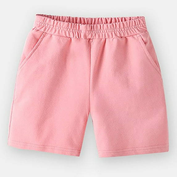 uublik Shorts for Boys Girls Size 3T-15 Elastic Waist Jogger Shorts Gym Cool Summer Shorts Pink