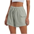 thumbnail image 1 of uublik Shorts for Women Elastic Waist Drawstring Loose Wide Leg Shorts Summer Casual Beach Clothes Gray, 1 of 3