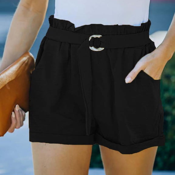 uublik Shorts for Women Trendy Super Soft with Pockets Loose Casual Shorts Black