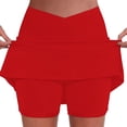 thumbnail image 1 of uublik Skirt Shorts For Women High Waisted Athletic Golf Skorts Running Workout Skirts 2 in 1 Red, 1 of 4