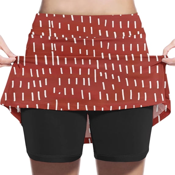 uublik Skirt for Girls Red Tennis Skirts Golf Skort Athletic Dance Running School Sport Skirts with Shorts Size 2T-12