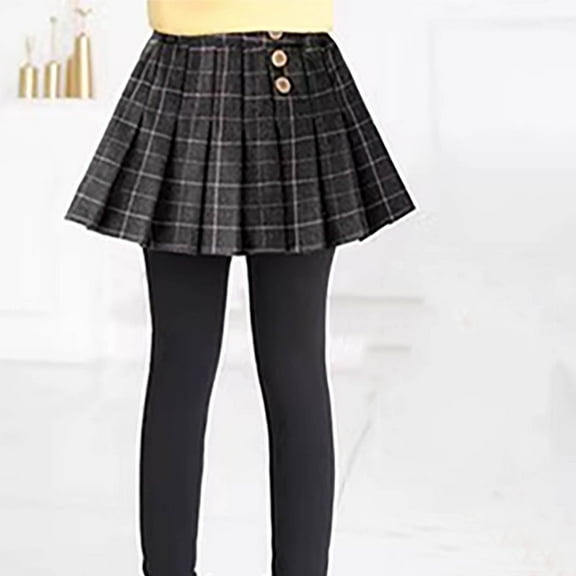 uublik Skirts for Girls Black Kids Clothes Ruffle Tutu Leggings with Skirt Size 3T-15