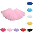thumbnail image 1 of uublik Skirts for Girls Pink Layered Mesh Skirt Party Birthday Dance Princess Skirt Size 1T-6, 1 of 3