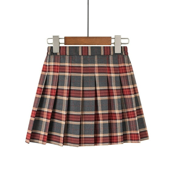 uublik Skirts for Girls Red Pleated Skirts with Shorts Athletic Tennis Skorts School Uniform Skirts Size 9-16