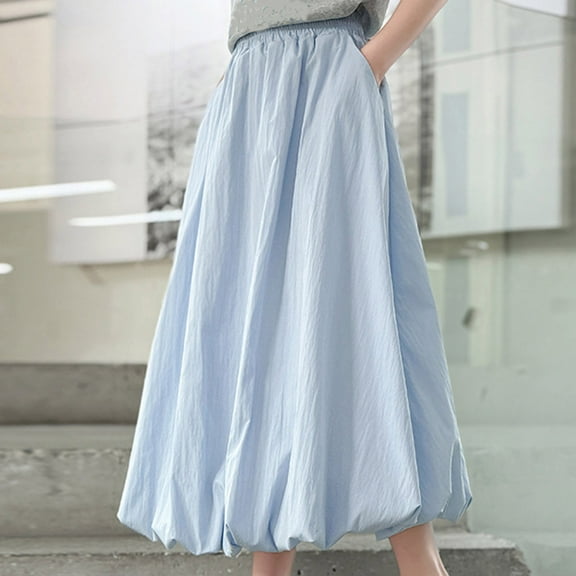 uublik Skirts for Girls Trendy Blue Mini Skirts High Elastic Waisted Tiered Ruffle Skirt Size 5T-15