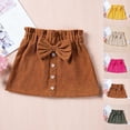 thumbnail image 1 of uublik Skirts for Girls Uniform Brown Mini Skirts High Elastic Waisted Tiered Ruffle Skirt Size 1T-7, 1 of 6