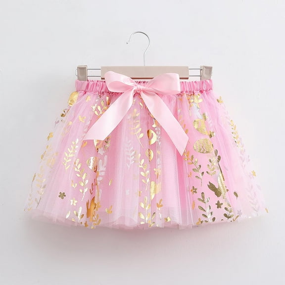 uublik Skirts for Girls Uniform Pink with Shorts High Waist Tulle Skirts A-line Mesh Skirt Mini Tutu Skirts Dress Size 3T-8
