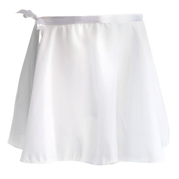 uublik Skirts for Girls White Dance Skirt Chiffon Kids Ballet Wrap Skirts Size 5T-13