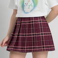 thumbnail image 1 of uublik Skirts for Girls Wine Pleated Skirts School Kids Casual Mini Flare A Line Uniform Skorts Skirt Size 5T-15, 1 of 4