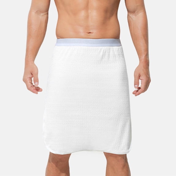 uublik Skirts for Men Casual Home Bath Skirt Sleeping Skirt Men's Underwear Breathable Skirt White