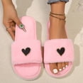 thumbnail image 1 of uublik Sleepers Womens Fuzzy Slippers Indoor Home Slippers House Slippers Open-Toe Breathable Winter Indoor Slippers, Pink, 1 of 5