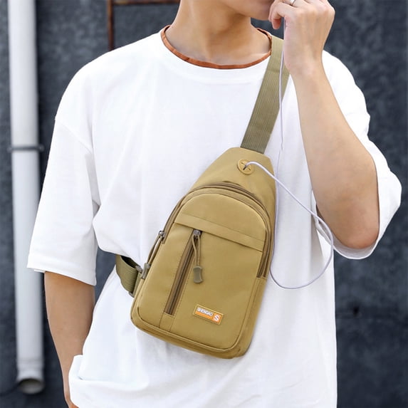 uublik Sling Crossbody Bag For Men And Women, Hiking Shoulder Bag, Small Backpack, Suitable For Cycling, Hiking, And Travel, Khaki