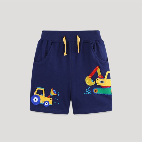 uublik Soccer Shorts Boys Size 2T-8 Drawstring High Waisted Shorts Kids Summer Casual Shorts Navy