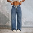 thumbnail image 1 of Asgosdo Stretch Jeans for Women Blue High Waisted Stretchy Denim Pants Elastic Waist Pull On Sweatpant Jeans, 1 of 5