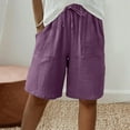 thumbnail image 1 of uublik Stretchy Shorts for Women Casual High Waisted Beach Shorts Wide Leg Drawstring Cute Summer Vacation Outfit Purple, 1 of 5