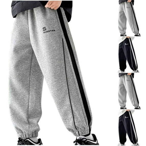 uublik Sweat Pants Boys Size 5T-15 Casual Basic Lounge Jogger Pants Elastic Waist Jogger Sport Workout Trousers Gray