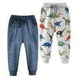 thumbnail image 1 of uublik Sweatpants Boys Dinosaur Car Print Elastic Waist Loose Drawstring 2PC Cargo Sweatpants, 1 of 4